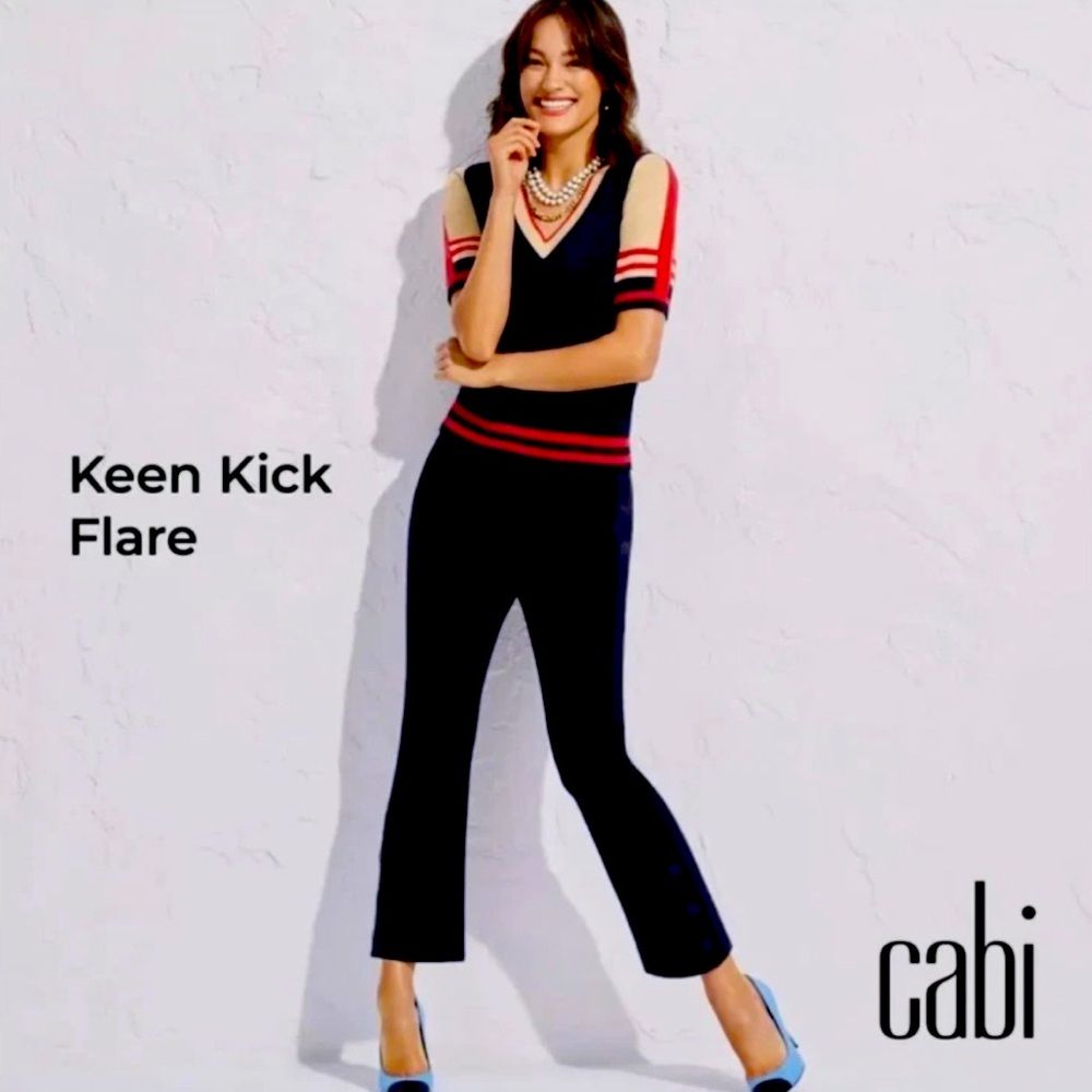 Cabi Women's Navy Keen Kick Flare Pants